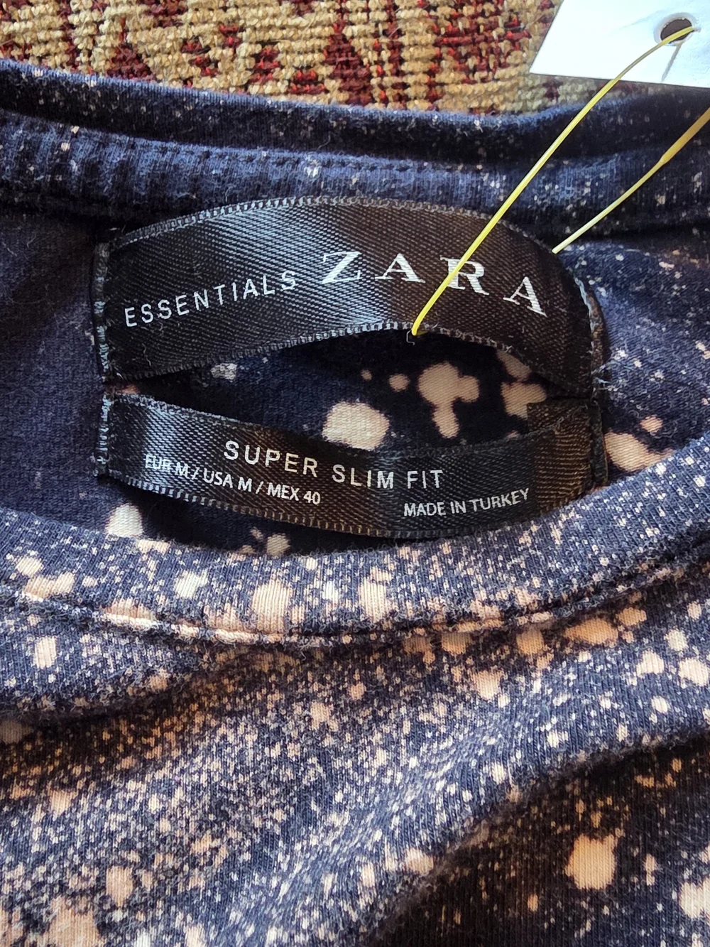 Zara Trafaluc Bleach Splatter Cropped Long Sleeve Top - Size M